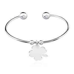 Bratara fixa argint cu trifoi cu 4 foi DiAmanti Z1184B-DIA (Argint 925‰ 6,6 g.)